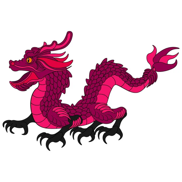 Dragon Folklorique Chinois Illustration Vectorielle Sur Thème Des Mythes Légendes — Image vectorielle