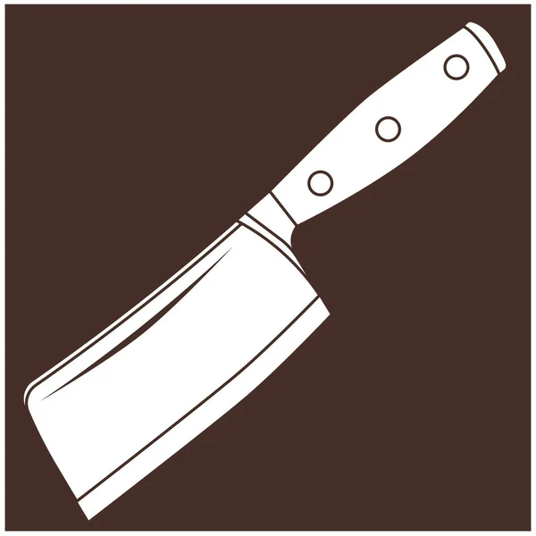 Kitchen Knife Chopping Mea Vector Illustration Theme Kitchen Utensils — Stock Vector