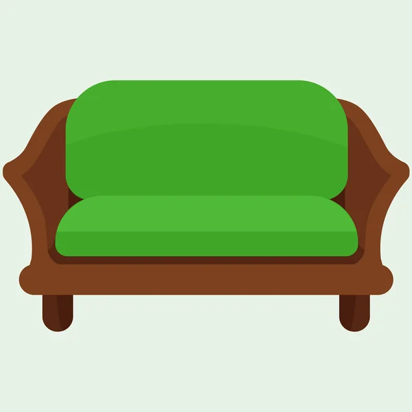 Elegantes Sofa Vektor Illustration Zum Thema Möbel — Stockvektor