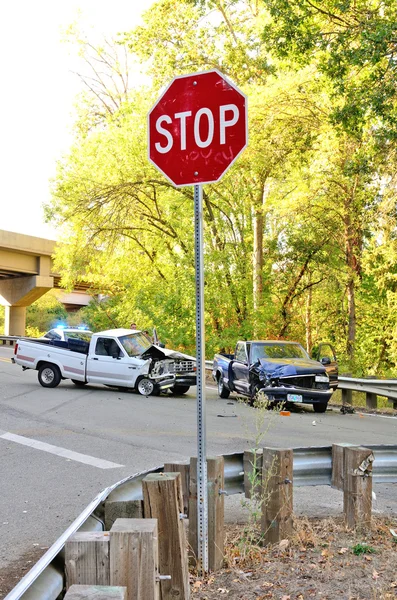 Two Truck Wreck — Stock Photo, Image