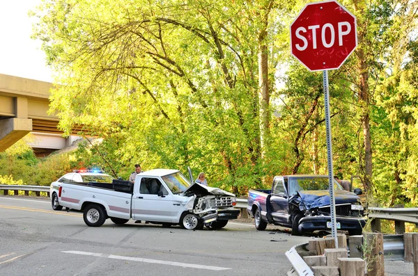 Two Truck Wreck — Stock Photo, Image