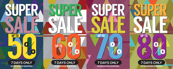 Modern Banner Super Sale Up to 80 Percent 6250x2500 Pixel Vector