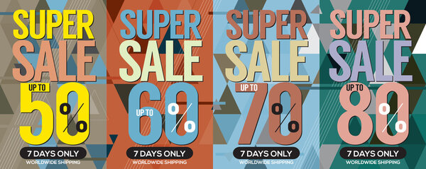 Modern Banner Super Sale Up to 80 Percent 6250x2500 Pixel Vector