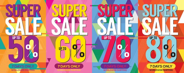 Moderne Banner Super Sale bis zu 80 Prozent 6250x2500 Pixel Vektor — Stockvektor