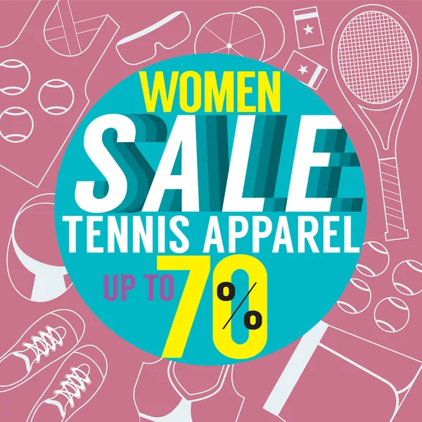 Kobiet tenisa sprzedaż odzieży ilustracji wektorowych — Wektor stockowy