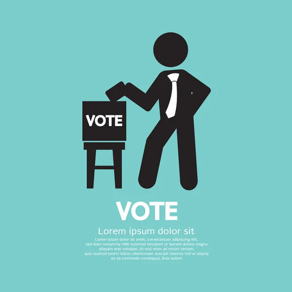 Voto scheda elettorale nero simbolo vettoriale Illustrazione — Vettoriale Stock