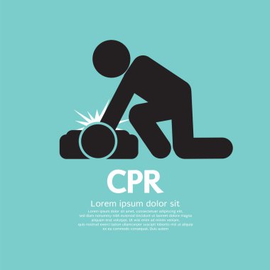CPR veya Kardiyopulmoner resüsitasyon vektör çizim.