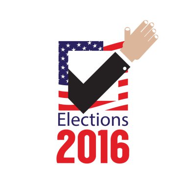 ABD seçimleri oy 2016 kavramı vektör çizim.