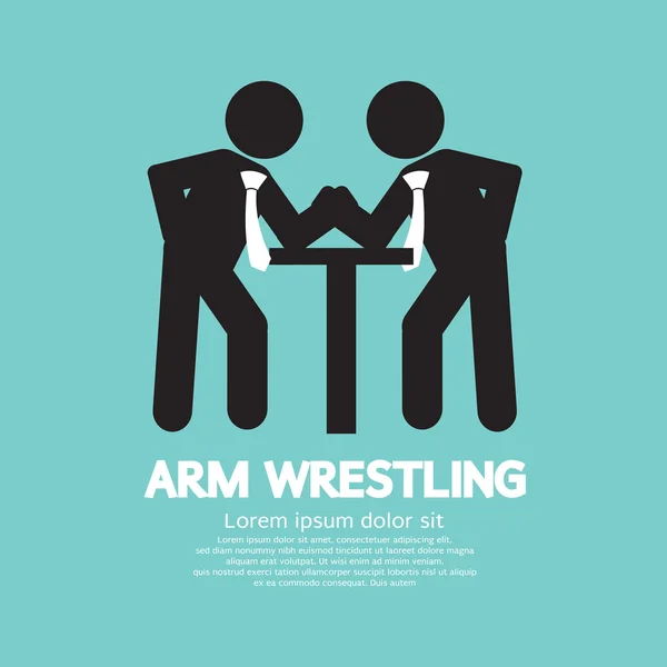 Businessman Arm Wrestling Symbol Vector Illustration. — Stock Vector