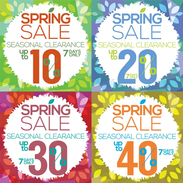 Colorful Spring Sale Vector Illustration. — Stock Vector