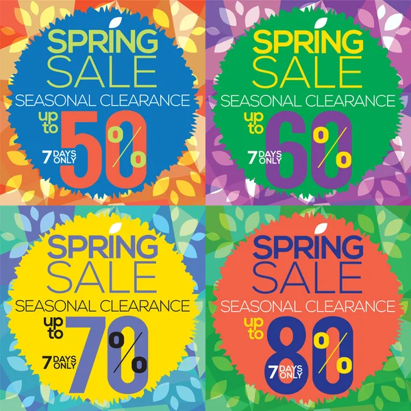 Kleurrijke lente Sale tot 50 vectorillustratie — Stockvector