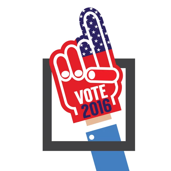 Espuma de mano Vote 2016 Vector Ilustración . — Archivo Imágenes Vectoriales