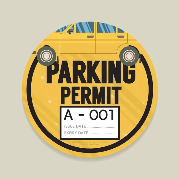 Tarjeta de permiso de estacionamiento Vector Ilustración . — Vector de stock