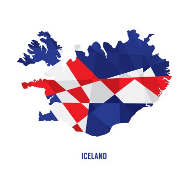 İzlanda vektör çizim Haritası.