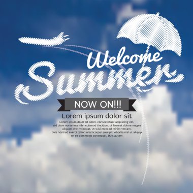 Yaz seyahat kavramı afiş vektör çizim.