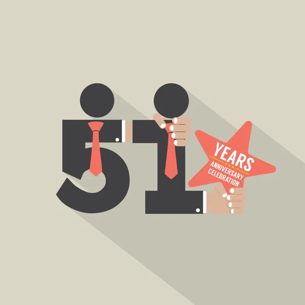51e jaar verjaardag Typografie Design vectorillustratie. — Stockvector