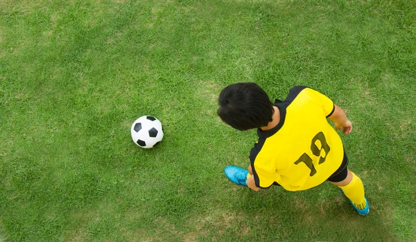 Vista superior del jugador de fútbol . —  Fotos de Stock