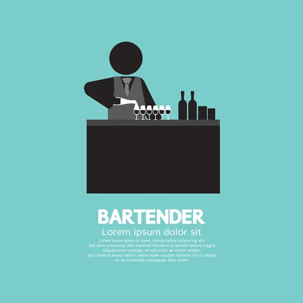 Zwarte symbool barman vectorillustratie. — Stockvector