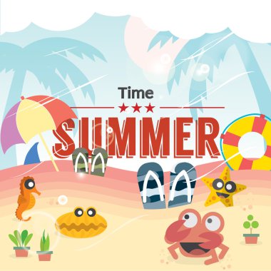 Yaz zamanı vektör illüstrasyonu.