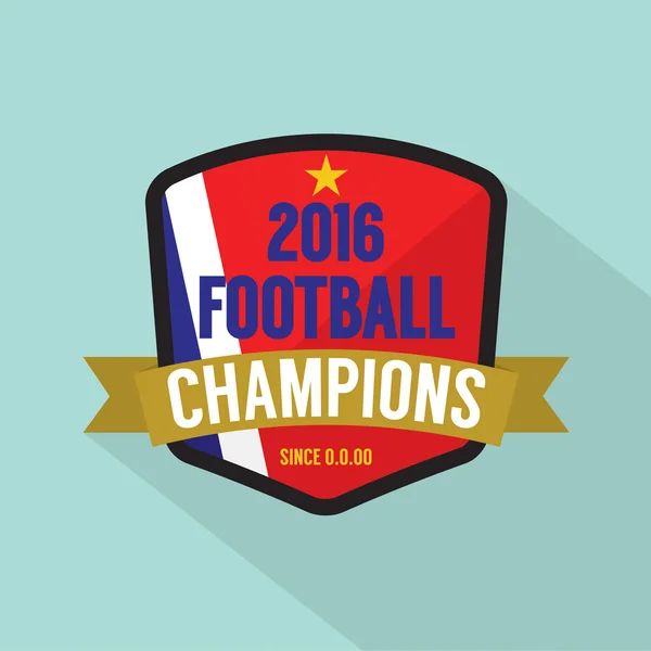 2016 Football Champions Badge Vector Illustration. - Stok Vektor