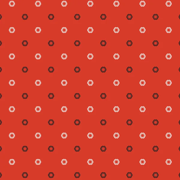 Černá a bílá grafika na červeném pozadí Bezešvé Pattern vektorové ilustrace. — Stockový vektor