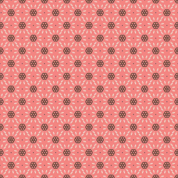 白色和棕色的老式图形上粉红色背景无缝模式东方风格矢量图. — 图库矢量图片