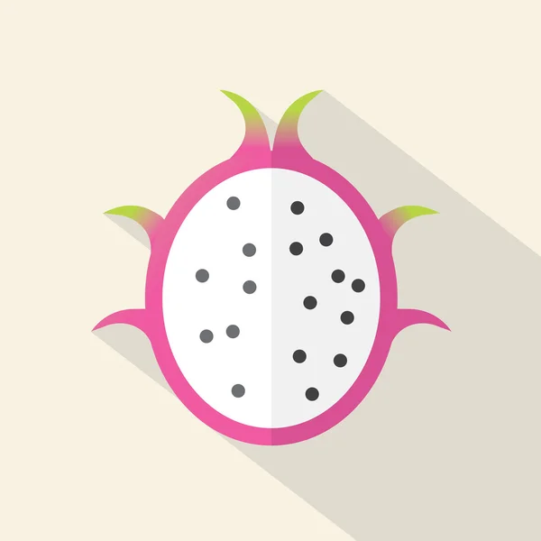 Parte de fruta del dragón Diseño plano Vector Ilustración . — Archivo Imágenes Vectoriales