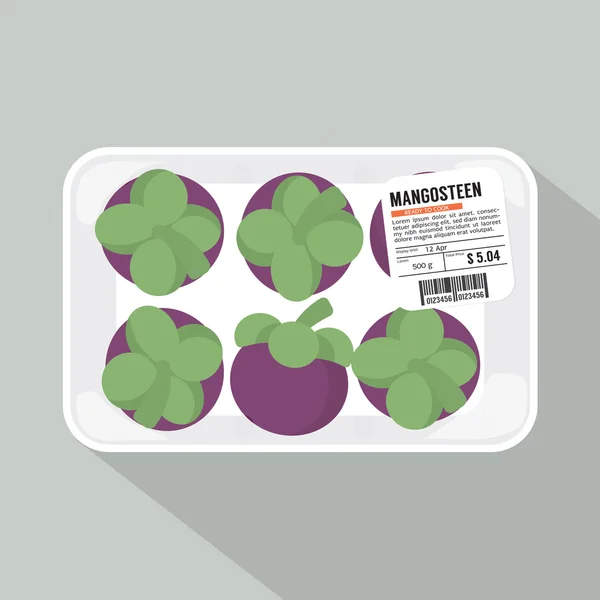 Mangosteen Pack Vector Illustration. — Stock Vector