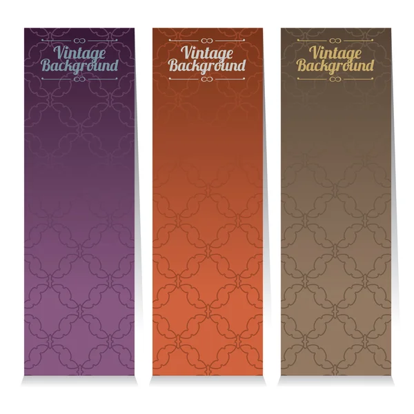 Vertical Banner Set Of Three Vintage Graphic Theme Vector Illustration. — Stock Vector