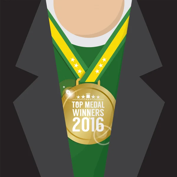 Top medaille winnaar 2016 Sport concurrentie Concept vectorillustratie. — Stockvector