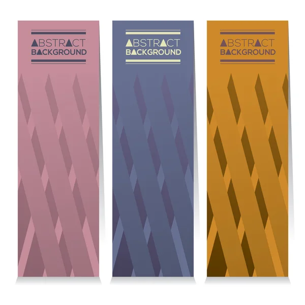 Vertikal Banner uppsättning av tre moderna grafiska tema vektor Illustration. — Stock vektor