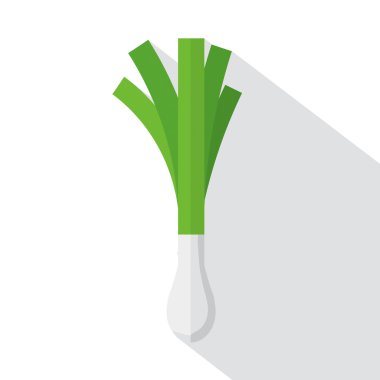 Pırasa düz tasarım vektör çizim.