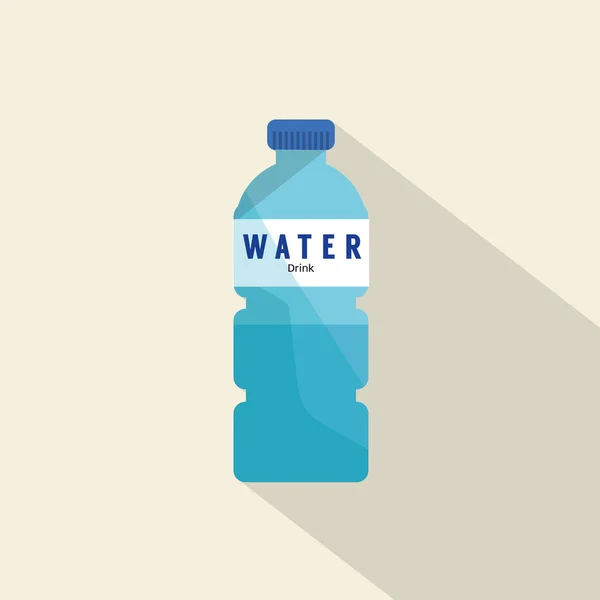 Botella de plástico de agua única plana Deign Vector Illustration . — Archivo Imágenes Vectoriales