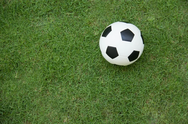 Top view of soccer ball on soccer field. — Stock Photo, Image