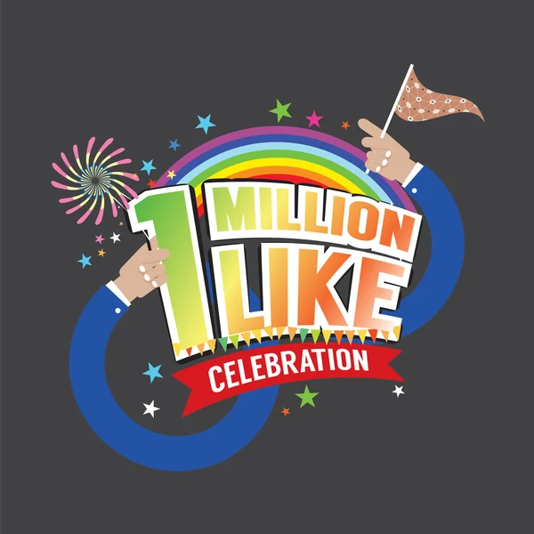 1 miljoen Likes feest vectorillustratie. — Stockvector