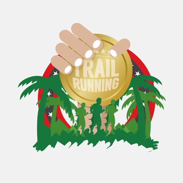 Trail Running Vector Illustration. — Stock Vector