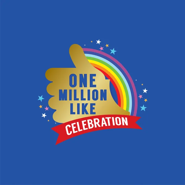One Million Likes Celebration Vector Illustration — Stock Vector