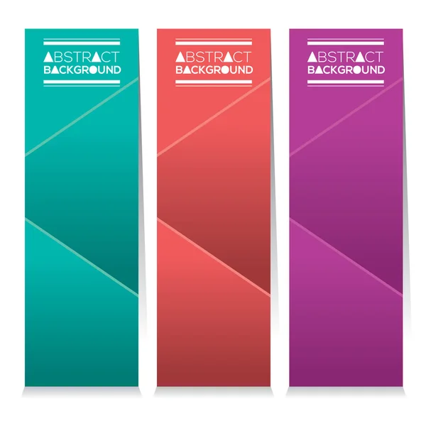 Conjunto de diseño moderno de tres banderas verticales coloridas abstractas Vector Illustration — Vector de stock