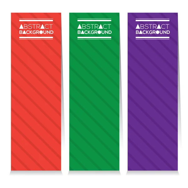 Conjunto de diseño moderno de tres banderas verticales coloridas abstractas Vector Illustration — Vector de stock