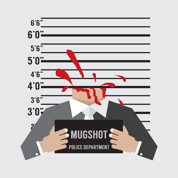 Man Prisoners Were Executed Beheading Mugshot Vector Illustration — Stock Vector