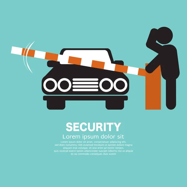 Security Guard Opened Car Barrier Sign Symbol Vector Illustration — Stock Vector