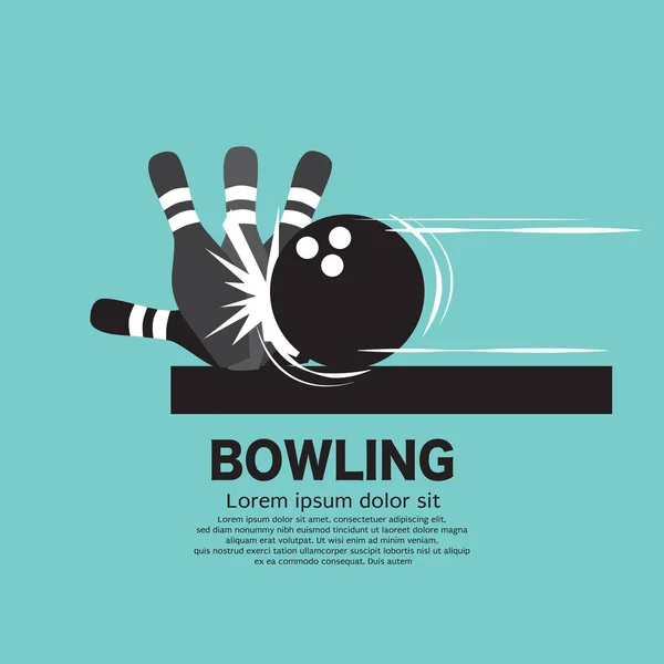 Kroky Hraní Symbolu Bowlingu Vektorové Ilustrace — Stockový vektor