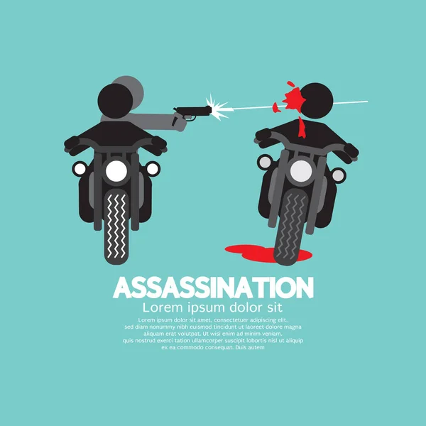 Asesinato Disparos Desde Motocicleta Vector Ilustración — Vector de stock