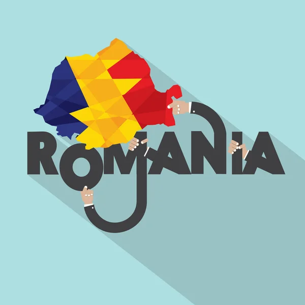 Romania Map Typography Design Vector Illustration — 스톡 벡터