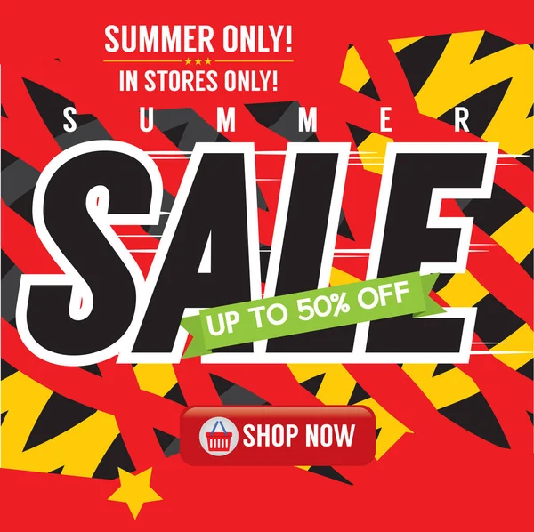 Summer Sale Banner 5000X5000 Εικονογράφηση Διανυσμάτων Pixel — Διανυσματικό Αρχείο