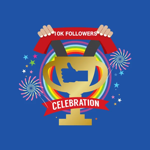 10K Likes Celebration Sign Symbol Vector Illustration — 스톡 벡터