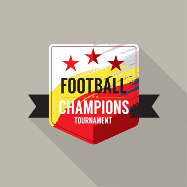 Futbol Şampiyonları Rozet Logosu Tasarım Vektörü İllüstrasyonu.