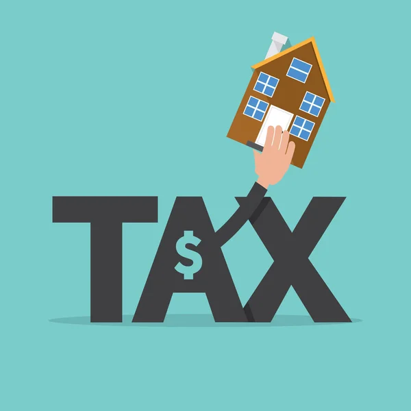 家を持っている人との税単語の手紙それは車税を支払うという概念です ベクターイラスト — ストックベクタ