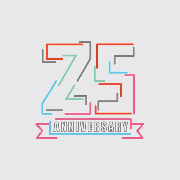 25Th Years Anniversary Logo Urodziny Uroczystość Abstrakcyjny Projekt Wektor Ilustracja — Wektor stockowy