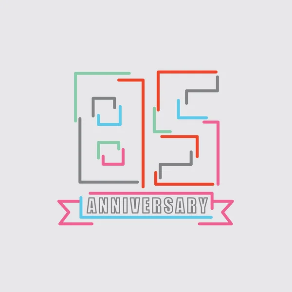 85Th Years Anniversary Logo Celebración Cumpleaños Diseño Abstracto Vector Ilustración — Archivo Imágenes Vectoriales